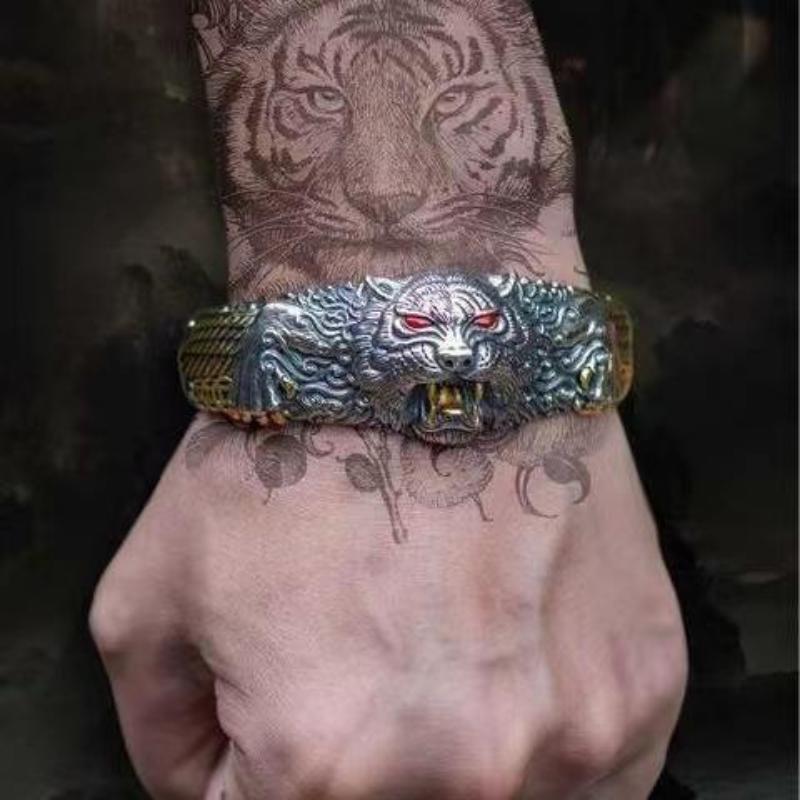 

Тяжелая техника в год Тигра! Обязательно купите браслеты! Мужской браслет Новый Винтажный Китайский стиль Подарок 22CM