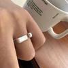 925 Silver Rings INS Fashion Hip Hop Vintage Couples Adjustable Jewelry Hollow Lines Punk Thai Silver Party