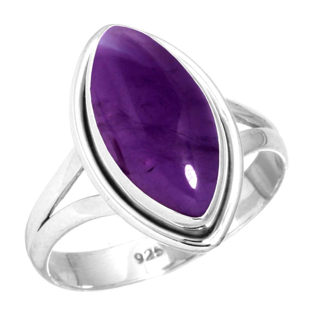 925 Sterling Silver Ring Women Gemstone Handmade Jewelry Birthday Gift Amber Amethyst Black Onyx Carnelian Garnet Quartz Green Onyx Gold Stone