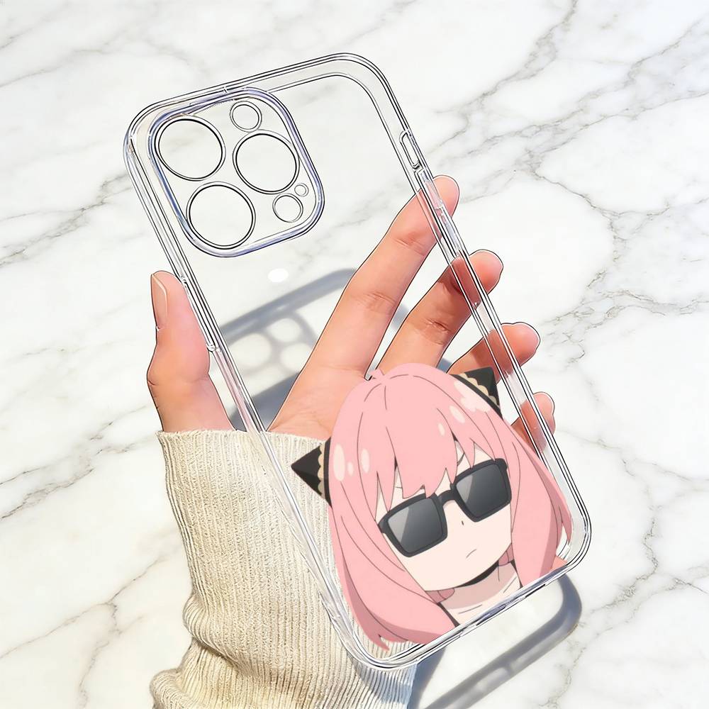 Chibi Girl Phone Case Transparent Silicone Soft For iPhone 17 16 15 14 13 12 11 Mini Pro Max Plus