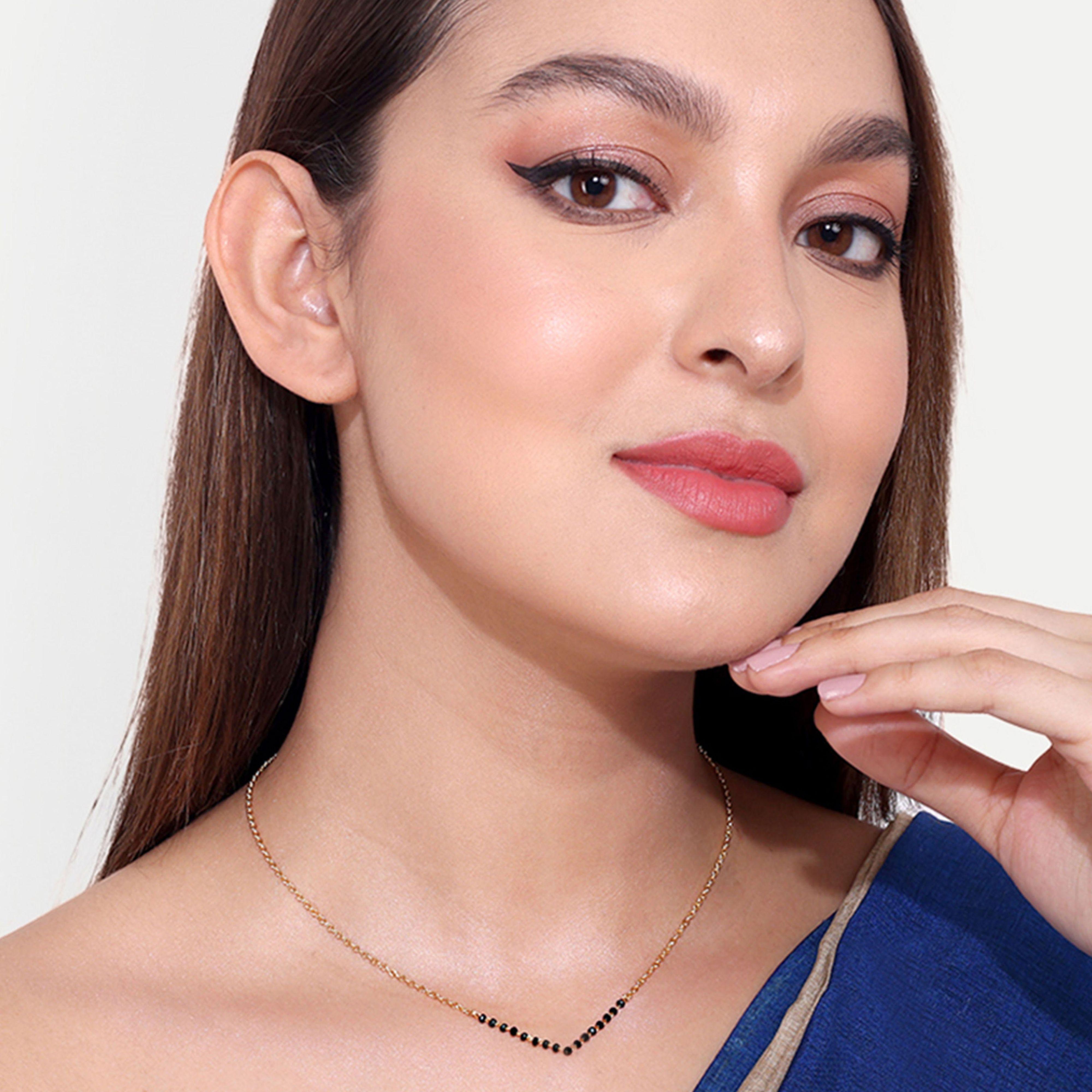 

Элегантный Bollywood Gold Stylish Tanmaniya Nallapusalu Black Diamond Mangalsutra для женщин S чёрный