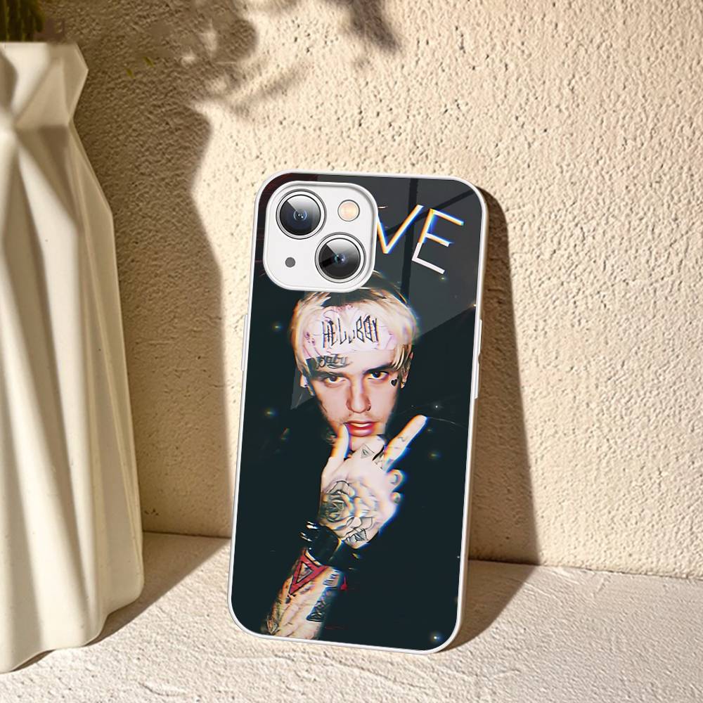 Singer Rapper L-Lil Peep For IPhone 14 13 12 Mini 11 Pro XS Max X XR 14 Plus Tempered Glass Cover
