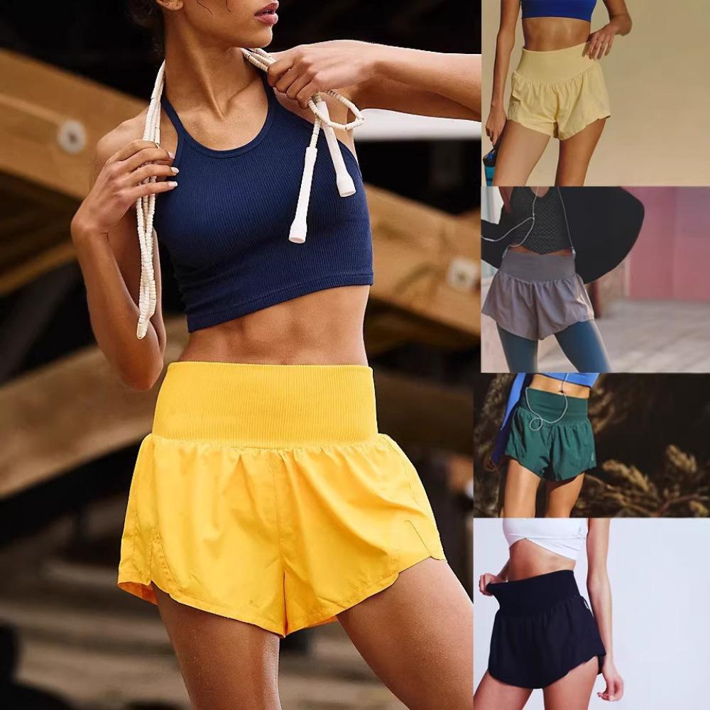 Women's Natural Waist Micro Elastic Knit Shorts Slim Sport Running Yoga Workout Hot Pants