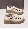 Fashion Versatile Hollow Soft Sole Soft Leather Sandals Women's Summer New Retro Soft Sole with Skirt Sandals