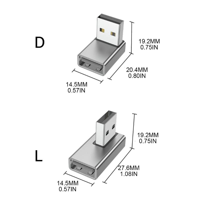 USB 3.0 Male to Female 90 Degree Right Angle Extension Adapter USB Connector Data Sync Extension for Laptop PC USB Fan