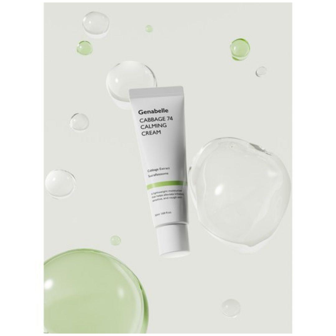 Genabelle Cabbage 74 Calming Cream Soothing & Moisturizing Face Cream 50ml 1 Pack (50ml)
