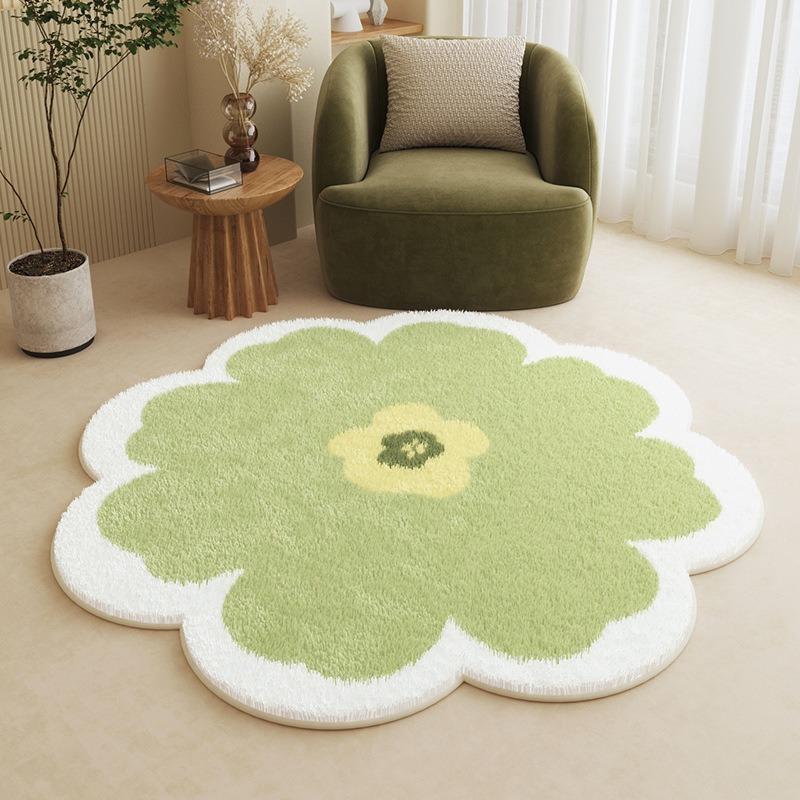 Autumn/Winter Warmth Floral Living Room Carpet Bedroom Side Rug Vanity Table Computer Chair Home Decoration