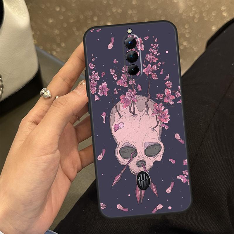 Gothic Floral Skull Case For ZTE Nubia RedMagic 10 Air 6 7 6S 7S Pro RedMagic 10S 9S 8S 8 9 10 11 Pro Plus Cover