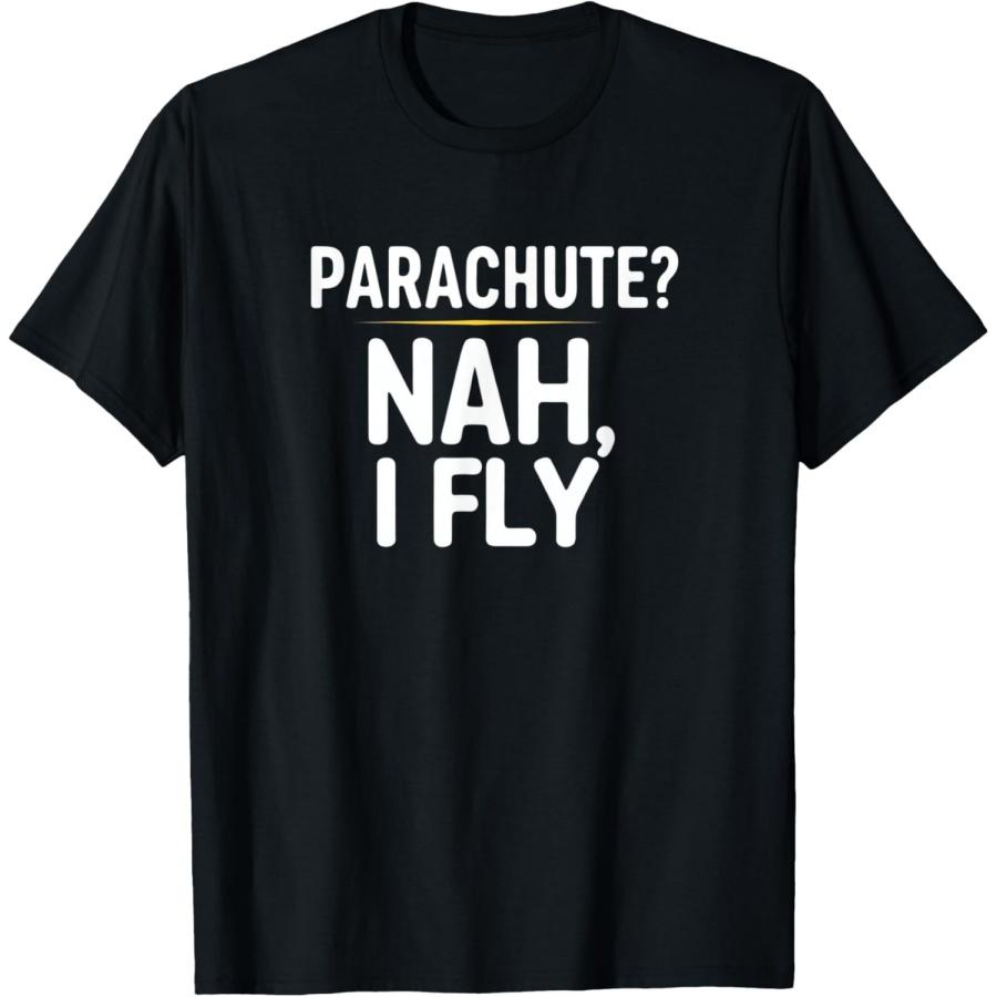 Парашют_ Не, я летаю смешно Футболка с цитатой о парашютном спорте XXXXXL чёрный