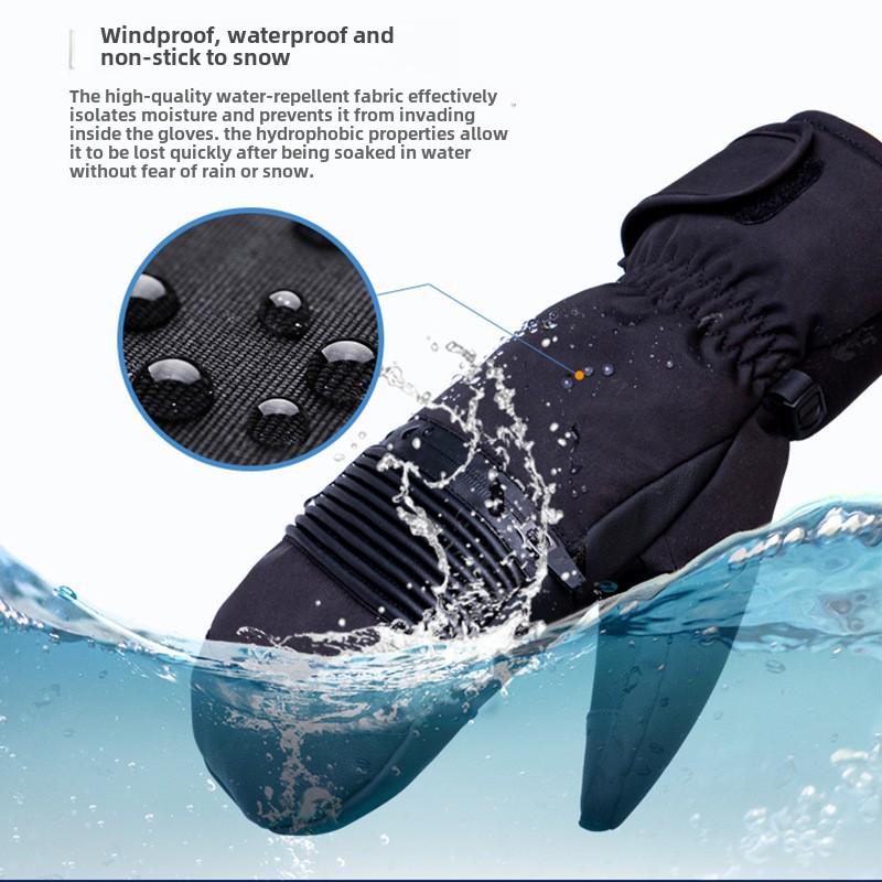 Mănuși de Snowboard de Iarnă: Mănuși de schi de exterior rezistente la vânt, impermeabile, călduroase, compatibile cu ecran tactil