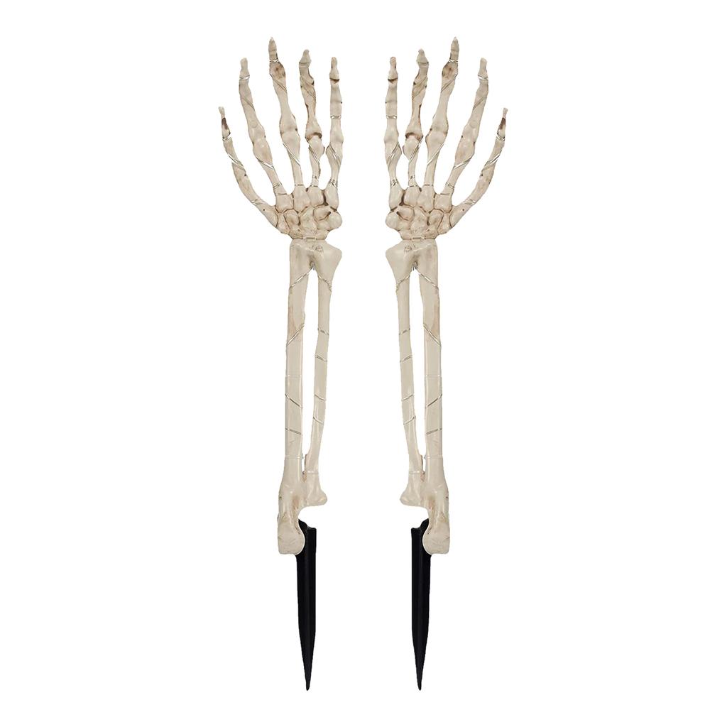 2er-Pack Halloween Skelett Arm Pflanzstab Licht mit 48 LEDs 1,5 m Lichterkette Batteriebetrieben Realistisch aussehendes Skelett