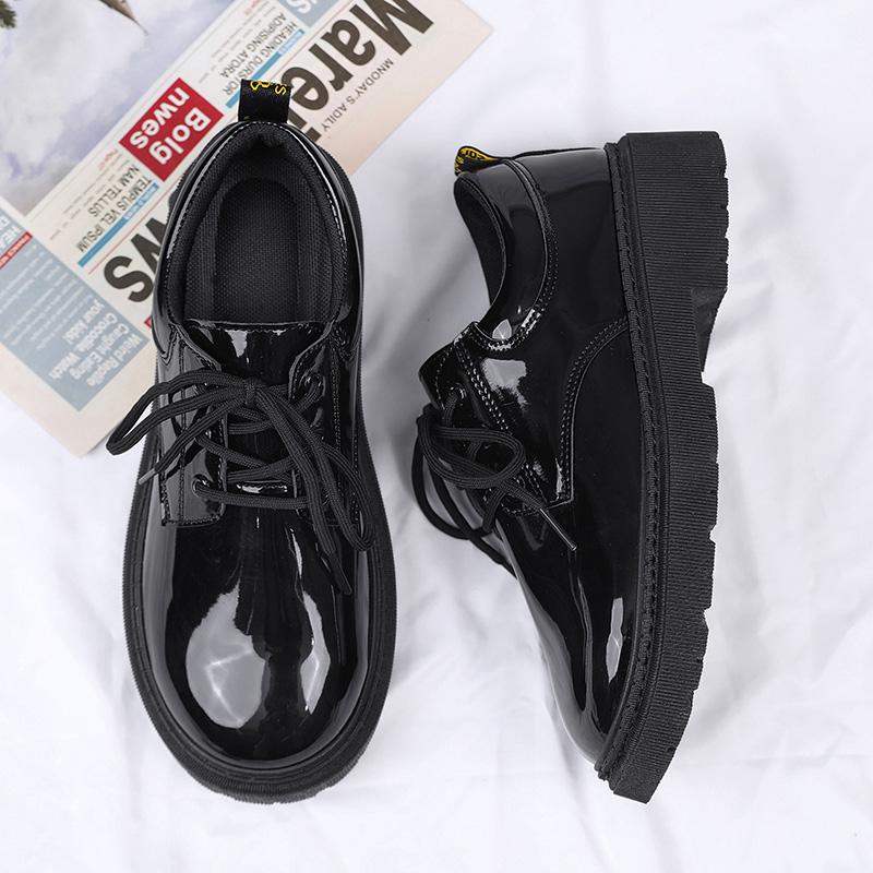 Black Men Casual Patent Leather Shoes Business Lace Up Comfort Office Work Shoes for Male Party Wedding Formal Dress Footwear