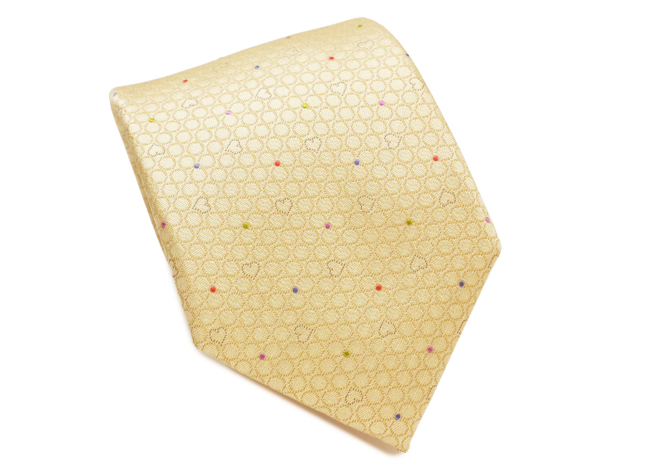

[SIMON CARTER] Simon Carter Dot & Heart Silk Tie (Gold)
