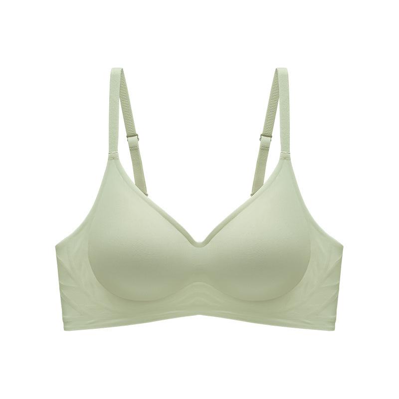Summer underwear, women's thin collection, sub-breasts, seamless bra, large chest, small adjustment type, anti-sagging soft support bra