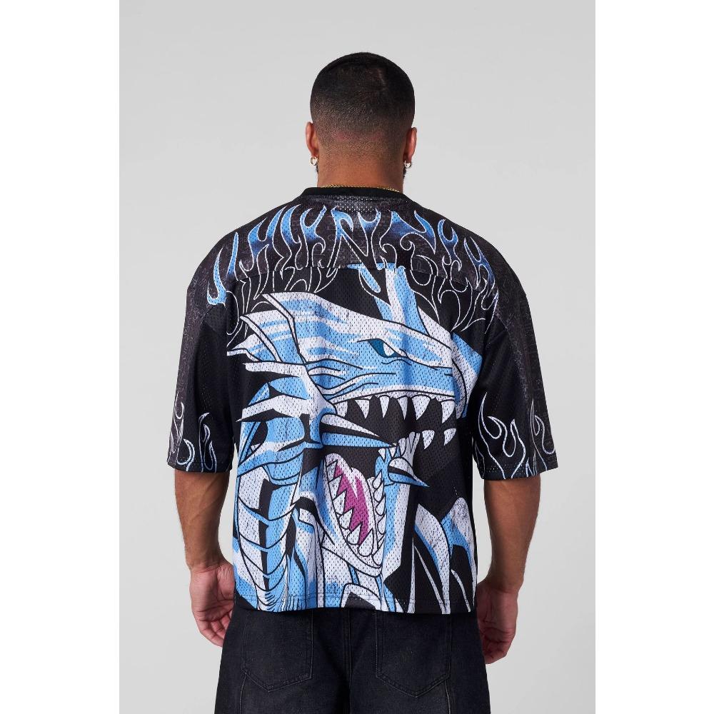 Young American oversized T-shirt summer new casual sports fitness quick drying breathable printed large mesh short sleeved shirt