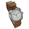 Military watch Cushion watch White dial Brown genuine leather crazy horse strap [M.R.M.W.]