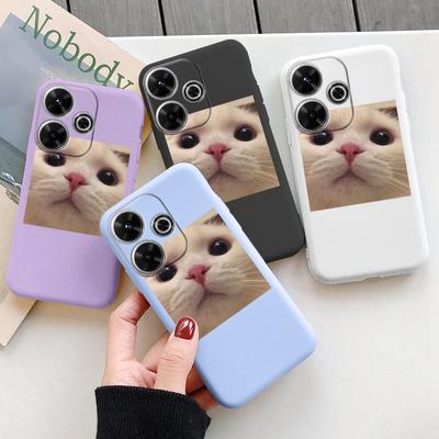 Komik Kedi Yumuşak Silikon Kılıf Redmi Note 13 Pro 13C 14 Poco C65 Samsung A55 M35 S24 Xiaomi iPhone Huawei Honor 200 Realme 9 Kamera Darbeye Dayanıklı Kapak