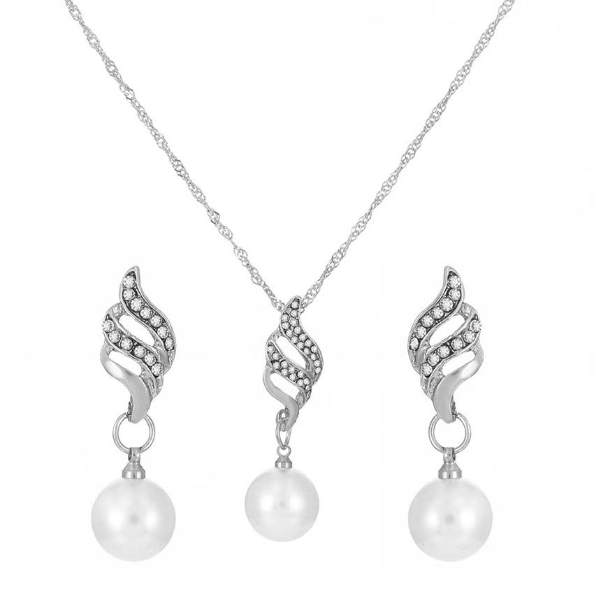 Chic Rhinestone Zircon Jewelry Set: Necklace, Earrings, Ring & Watch for Women