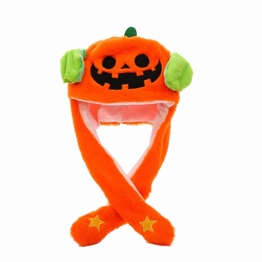 Halloween Novelty Plush Hat with -Activated Moving Ears for Costume Parties
