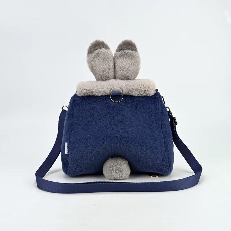 Cute Zootopia cartoon Judy Nick large capacity backpack crossbody bag fluffy flap shoulder bag 0154 CLE