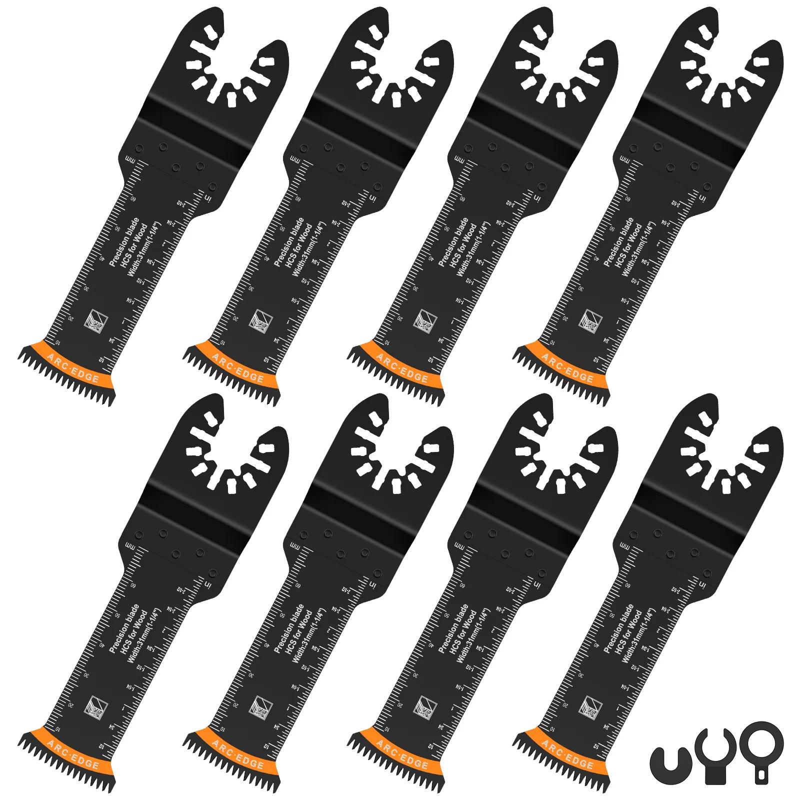 

8Pcs Japanese Tooth Oscillating Saw Blades High Carbon Steel Oscillating Multitool Blades Set Multifunctional Curved-Edge