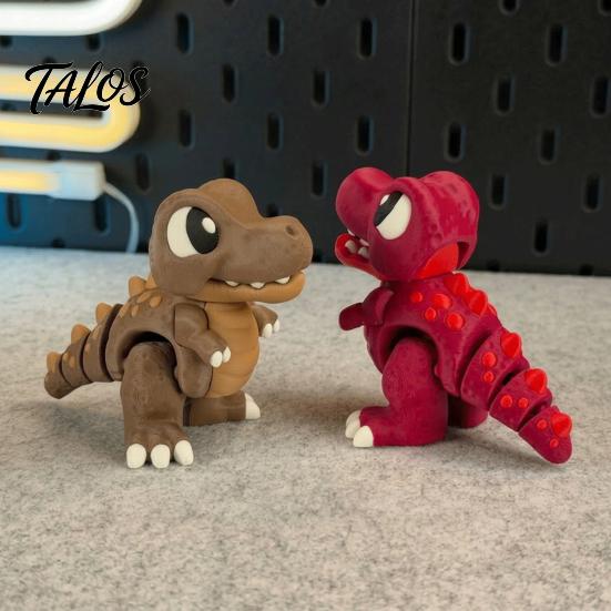Portable Palm Sized Toys 3D Printed Articulated Cute T‑Rex Dinosaur Fidget Toy, Flexible Joint Creative Gifts for Kids Figure, Bite‑Finger