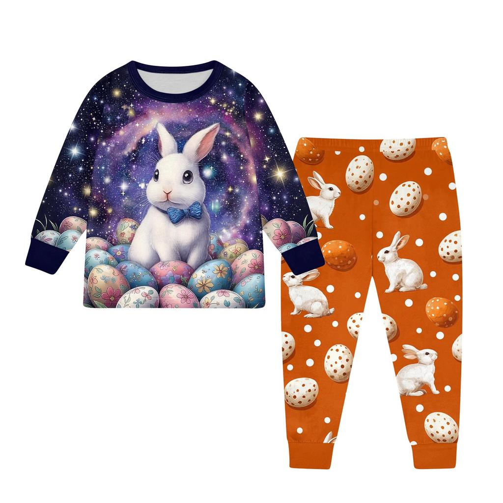 Children's Set - Printed Cartoon Two-Piece Outfit Set For Boys And Girls