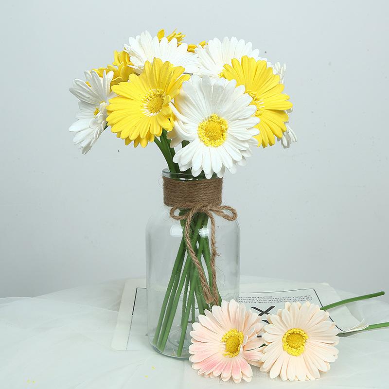 Pu Single Gerbera Home Decoration Simulation Chrysanthemum Ornament Flower Row Table Flower Ornament Decorative Flower