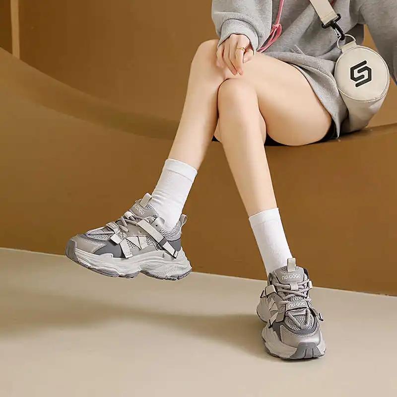 Demi-season High Platform Woman's Sneakers White Mary Jane Tenis Skateboard Sports Shoes Lady From China Mobile League