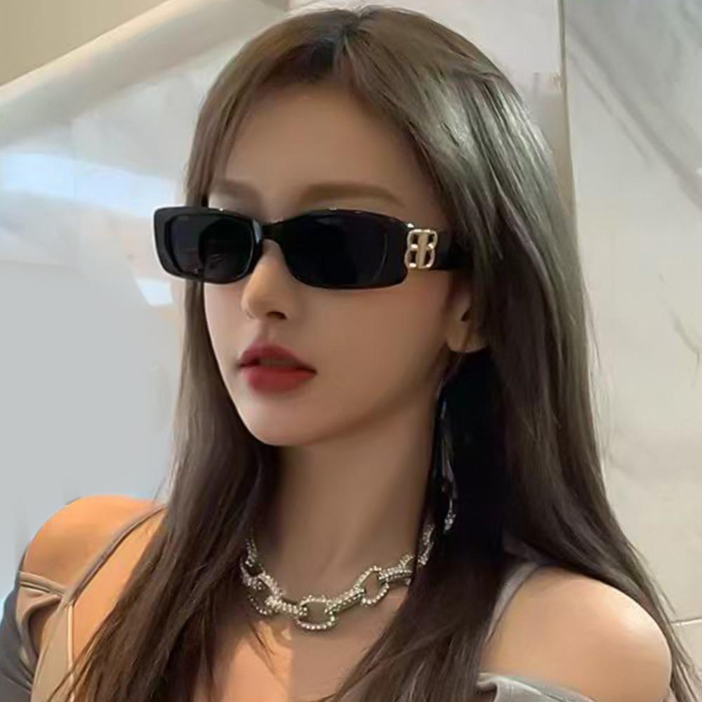 Trendy Internet celebrities European and American small frame double B street shot ins simple retro sunglasses sports street shot premium sunglasses