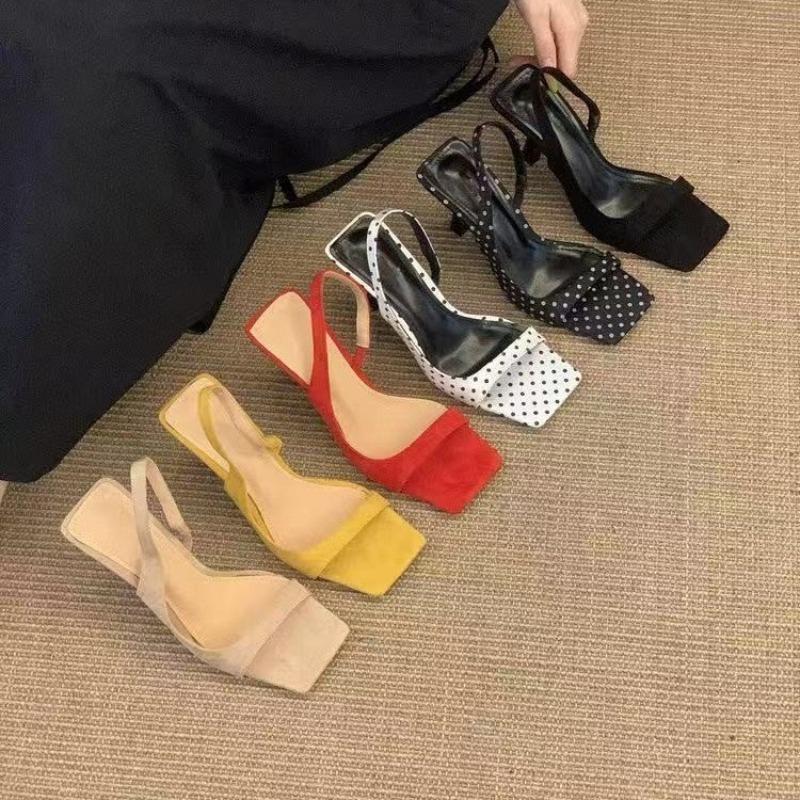 Fashion New Fashion Polka Dot Black and White with A Group of High Heels with Sandals Women's High Heels Go Out Light Sexy Women's Shoes