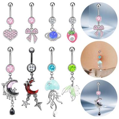 Gaibei European & American Trendy Mermaid Bowknot Navel Ring Jewelry