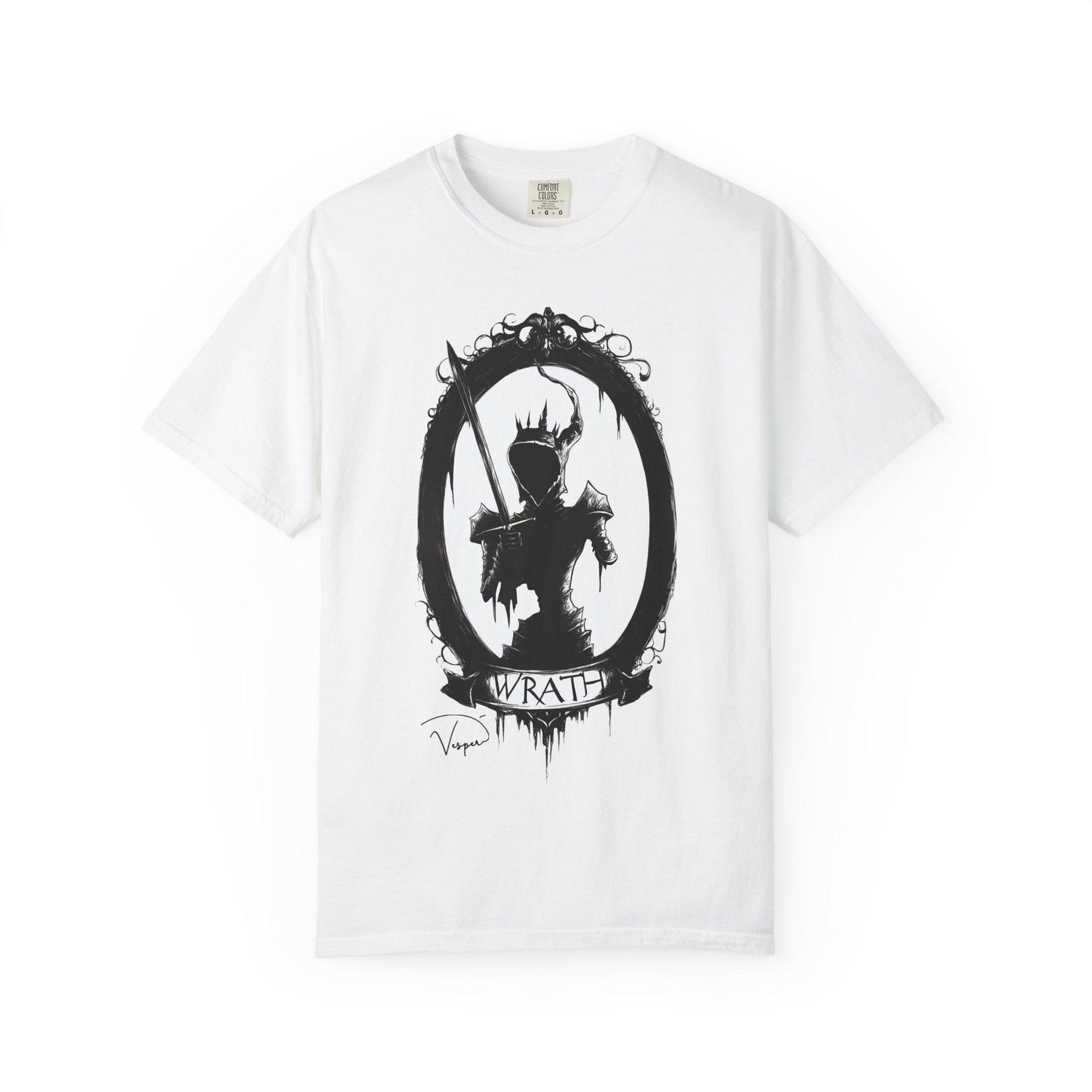 Seven Deadly Sins Wrath Gothic T-Shirt | Demon Skull Dark Art Tee | Occult Alternative Fashion Gift S