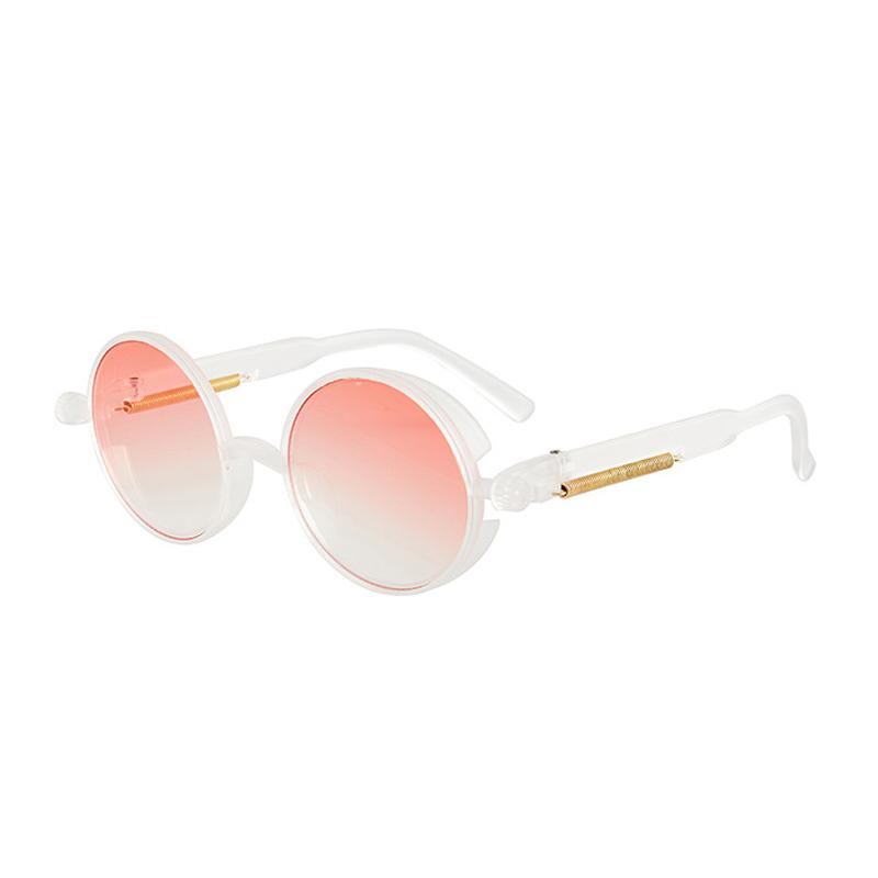 Classic Gothic Steampunk Style Round Sunglasses Men Women Retro Oval Frame Colorful Lens Sun Glasses Outdoor Wild UV400 Shade Eyewear