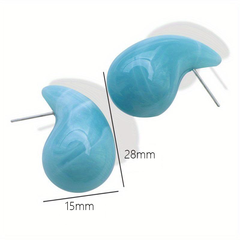 1 pairs Water Drops Resin Earrings Cute Amber Pink Chubby Jewelry Acrylic Waterdrop Earrings for Women Chunky Teardrop Earrings