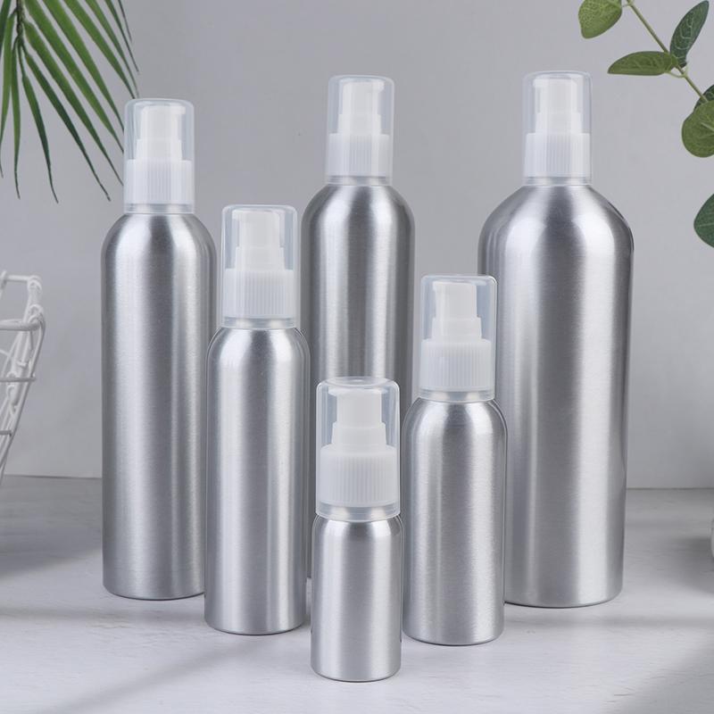 30-150-500Ml Aluminum Liquid Bottle Portable Lotion Dispenser Empty Container Refillable With Full Cover Cap For Cosmetics