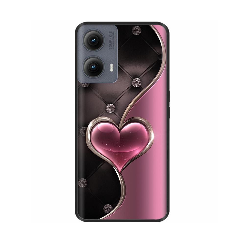Silicone Casing For Motorola Edge 2024 Case Lovely Cartoon Soft TPU Black Cover For Moto Edge 2024 6.6" Shockproof Fundas Capa