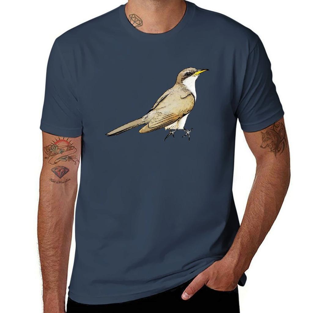 Yellowbilled Cuckoo Black Alternate Design Tshirt Mechanic Work Tee Shirt Tshirt
