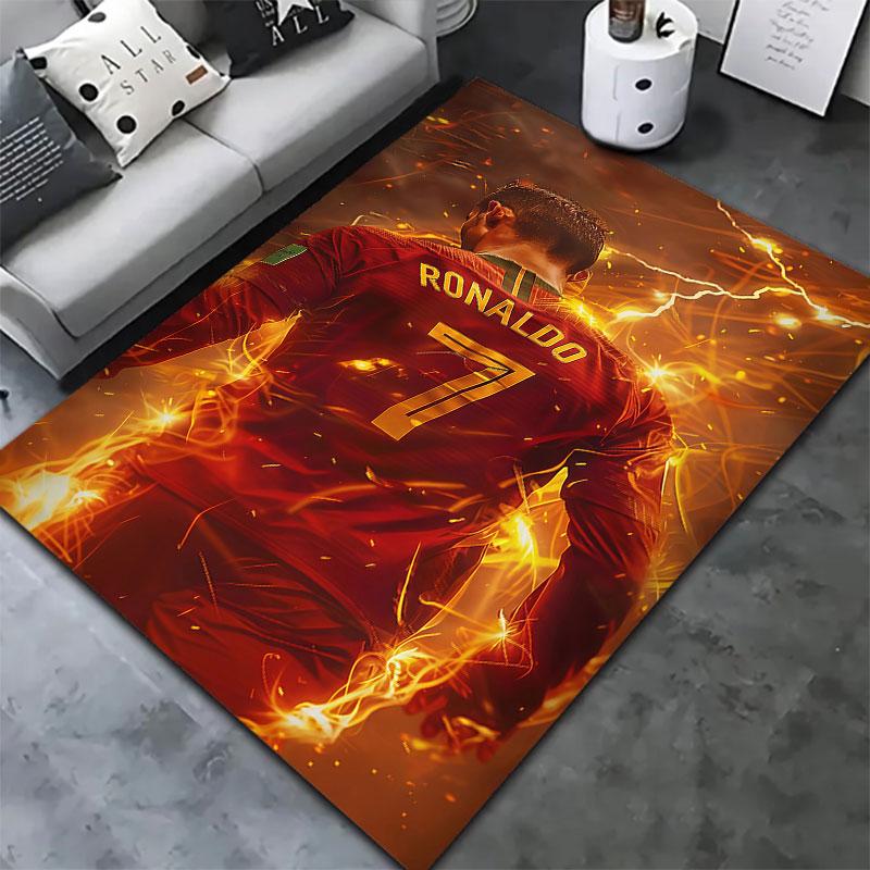 Cristiano Ronaldo Teppich für Wohnzimmer Schlafzimmer Zuhause Sofadekoration, Kinderspiel Rutschfeste Bodenmatte