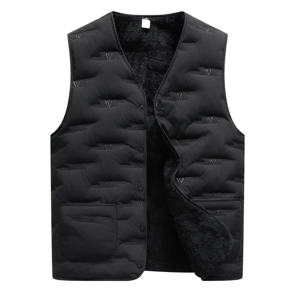 

Плотное и Плюшевое Пальто для Рабочей Одежды, Пальто без Рукавов, Зимнее Теплое и Повседневное Пальто XL чёрный