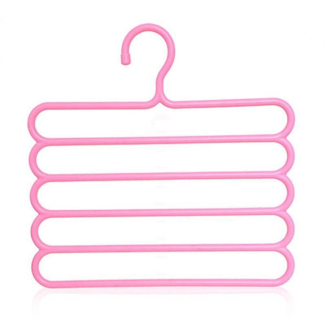 5-слойная вешалка полка для хранения одежды держатель для полотенец шарфа вешалки для одежды вешалки для брюк держатели органайзеры для хранения в шкафу розовый 495₽