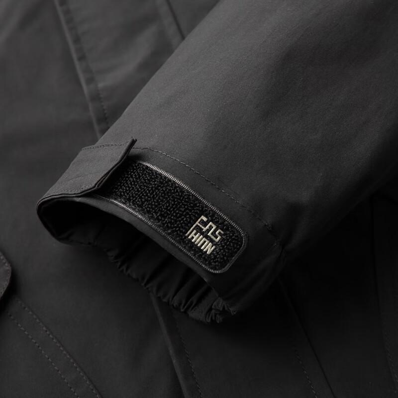 Dibenze Men's Plus Size Detachable Hood Casual Jacket