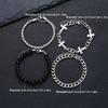 4 Pcs Stainless Steel Bracelet Set For Men Women Punk Fashion Cross Beads Chain Bracelets Simple Hip Hop Unisex Jewelry Gift