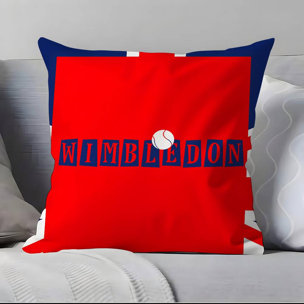 Hot W-Wimbledon ChampionshipS Pillow Case Anti-dustmite Pillowcase Invisible zipper silky short plush Sofa cushion cover