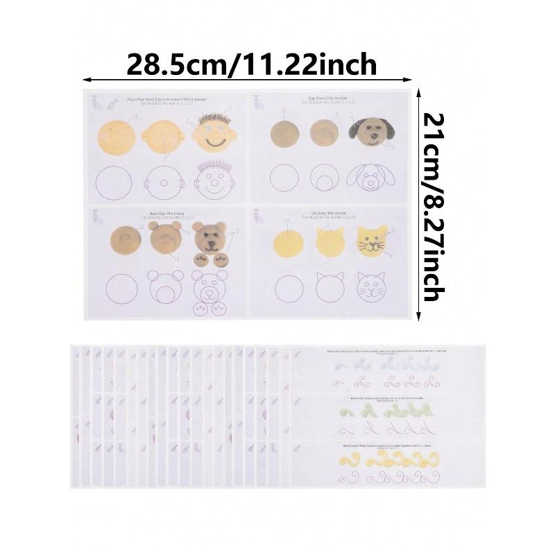 23pcs DIY Baking Model, Piping Practice Drawings, Baking Decorating Tools & Supplies Set
