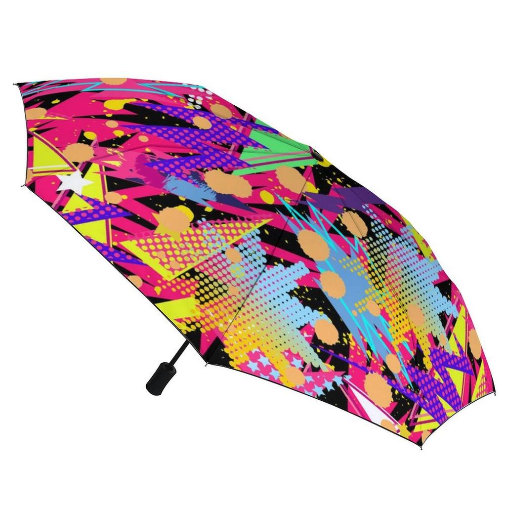 1 Pack Automatic Umbrella Featuring Wind Resistant Technology And Water Repellent Surface For Travel Graffiti Look