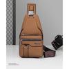 New Men's Anti-Theft Chest Bag PU Leather Crossbody Sling Pouch,Luxury Design Shoulder Bag,for Travel & City Commute
