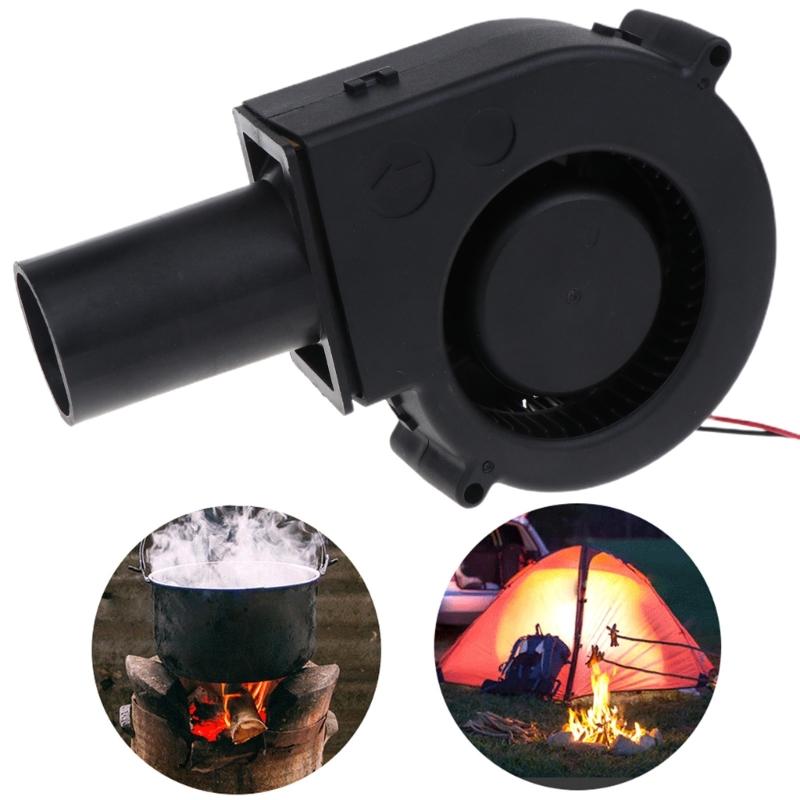 5V-24V Air Blower Fan Charcoal Starter Cooking Fire Starter Grill Fans with Air-Duct Dual Ball Bearing BBQ Camping Tool
