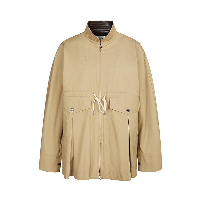 LESSLESS Stand-Collar Loose A-Line Jacket