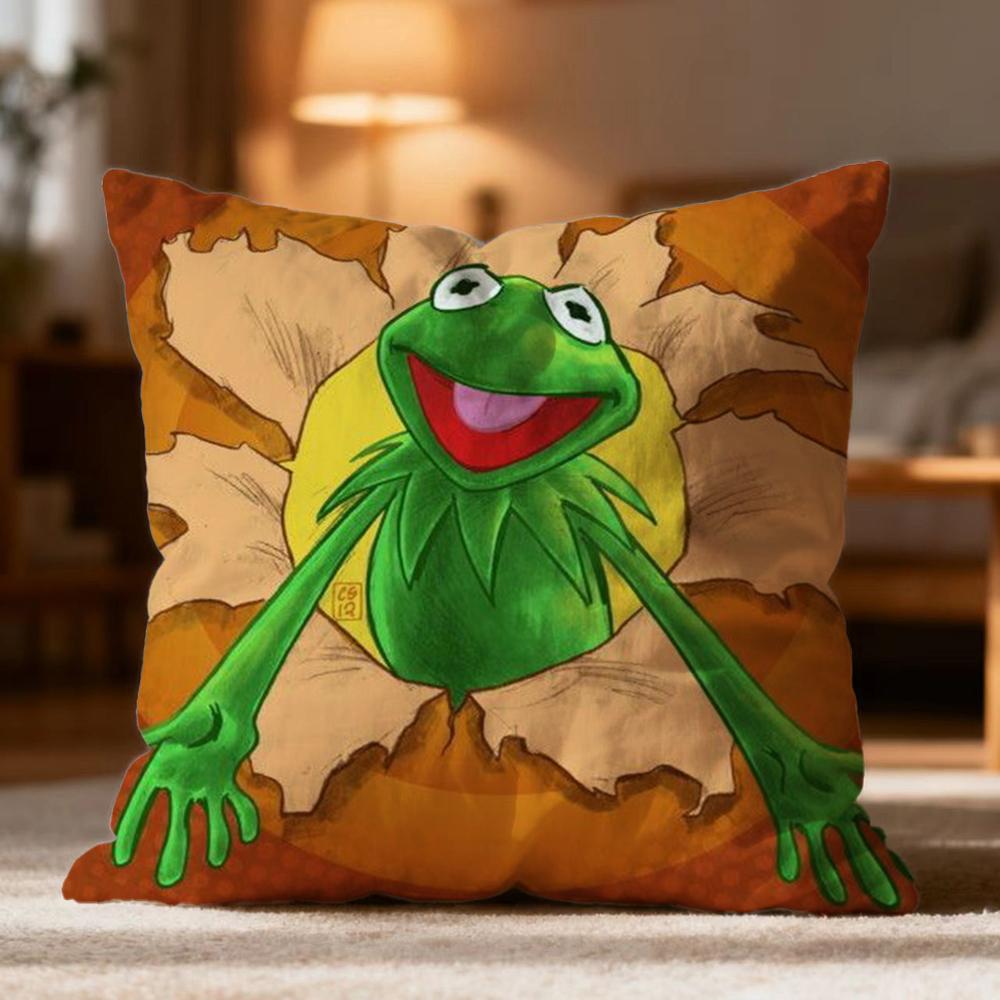 

Fashion K-KKermit the Frog Cushion Cover Soft Washable Pillow Case Multi-Scene for Couch Bed Travel Office Use 30cmx30cm